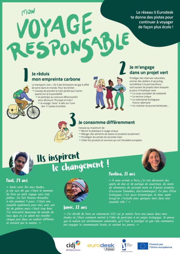 Mon voyage responsable - affiche Eurodesk