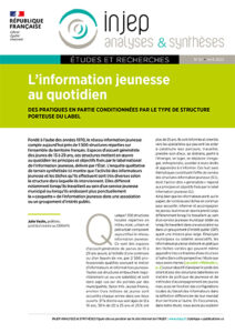 Rapport INJEP L'Information Jeunesse au quotidien. Enquête réalisée par Julie Vaslin